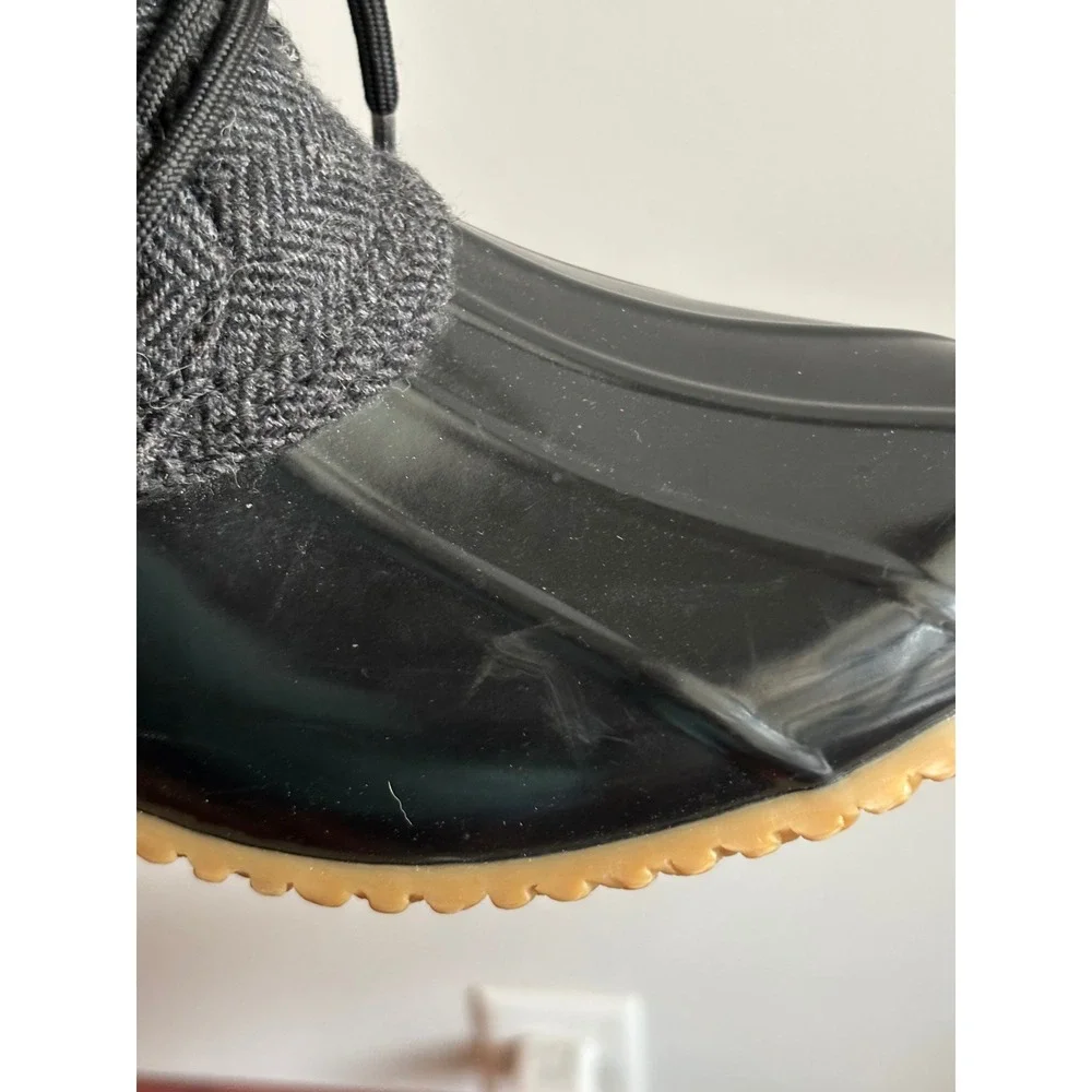 G.H. Bass Black Herringbone Duck Boots Womens Size 10